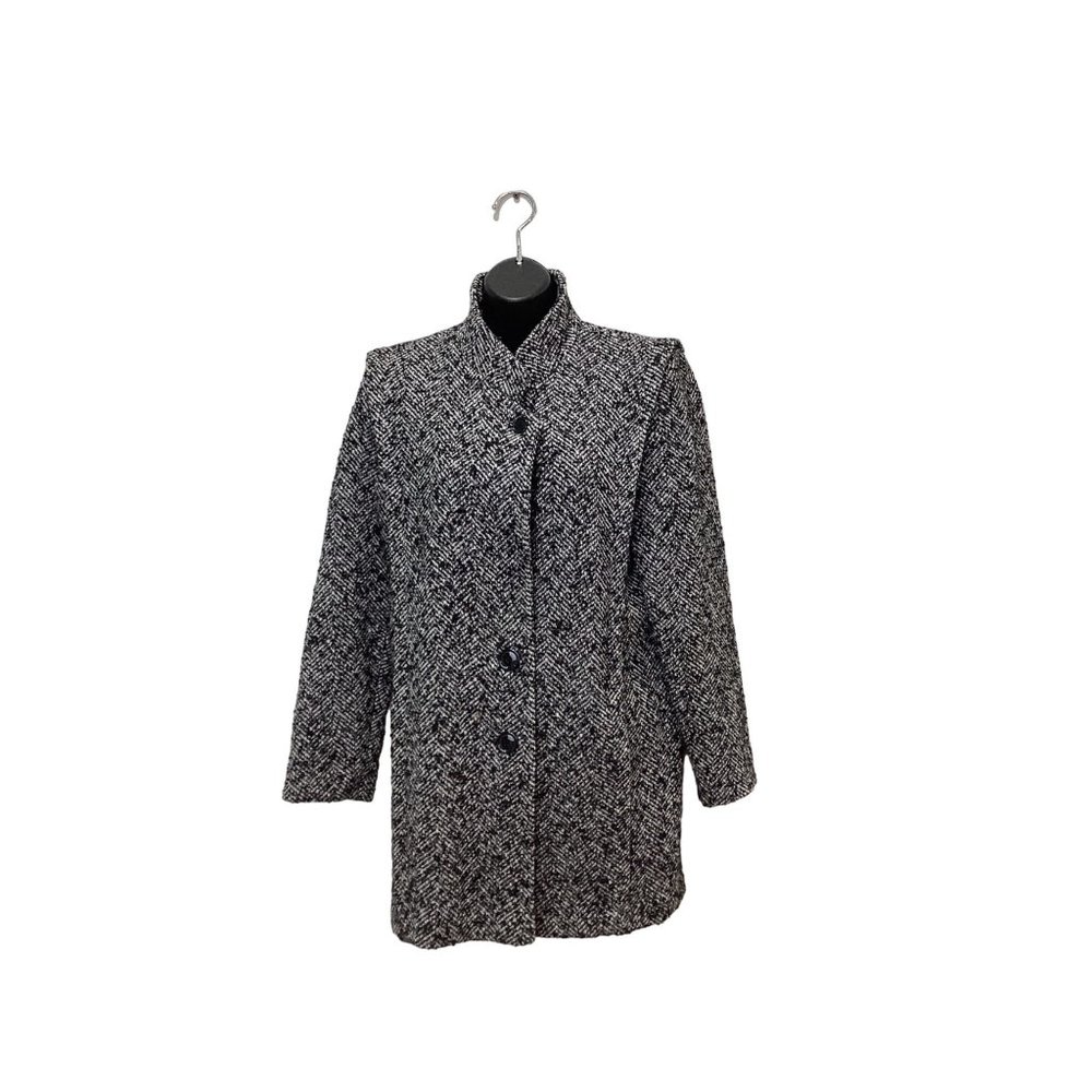 Vintage 80’s-90’s New York Girl Black and White Marbled Coat